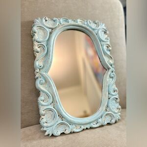 Beautiful Vintage Blue Ornate Wall Mirror